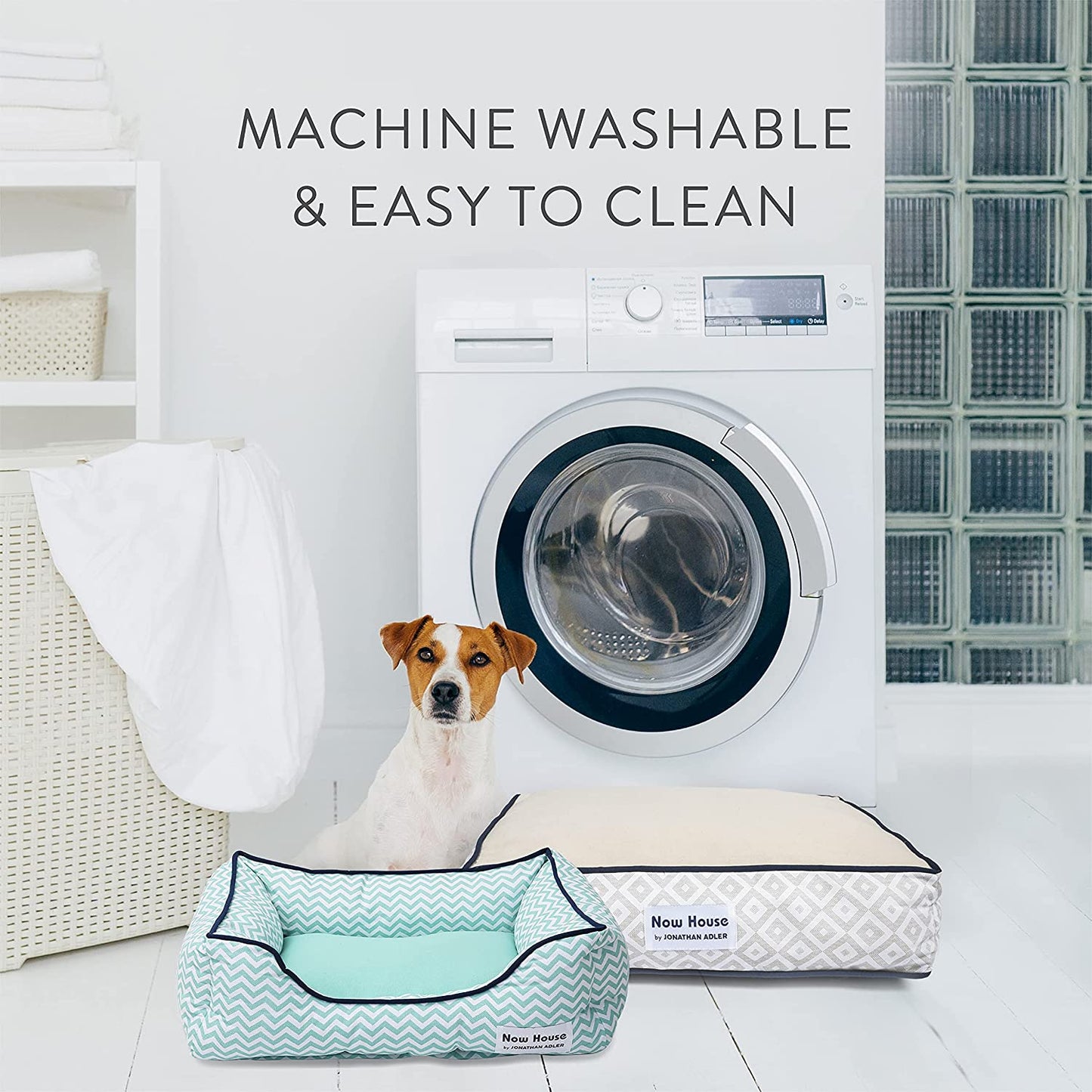 Now House for Pets by Jonathan Adler Washable Dog Beds - Dog Cuddler Bed or Cushion Dog Bed for Small and Large Dogs by Now House by Jonathan Adler - Dog Bed Washable, Pet Bed for Dogs, Puppy Bed